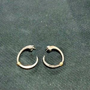 Sterling silver with gold tone accent earrings.